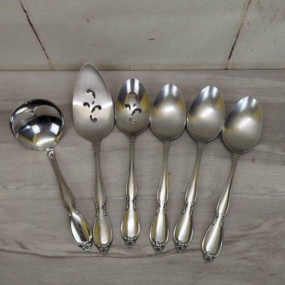Oneida Community Stainless Flatware Chatelaine Serving Set 6 Pieces - Picture 1 of 6